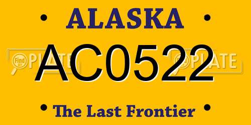 AC0522 Alaska License Plate
