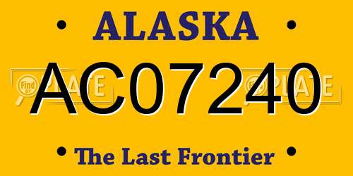 AC07240 Alaska License Plate