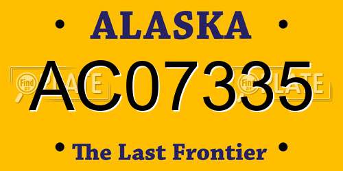 AC07335 Alaska License Plate
