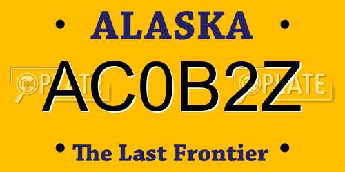AC0B2Z Alaska License Plate