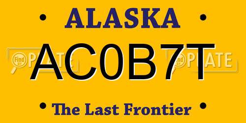 AC0B7T Alaska License Plate