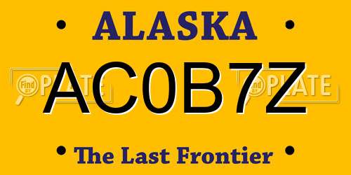 AC0B7Z Alaska License Plate