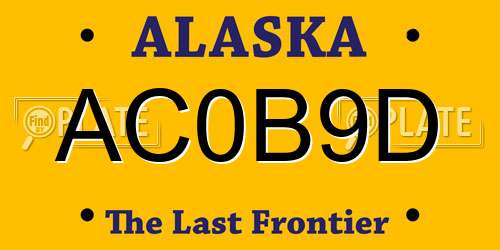 AC0B9D Alaska License Plate