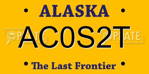 AC0S2T Alaska License Plate