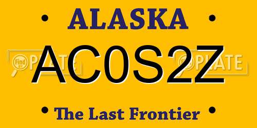 AC0S2Z Alaska License Plate