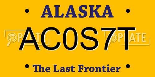 AC0S7T Alaska License Plate