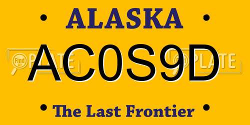 AC0S9D Alaska License Plate