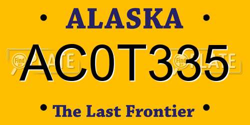 AC0T335 Alaska License Plate