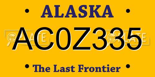AC0Z335 Alaska License Plate