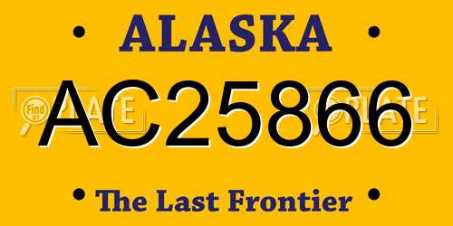 AC25866 Alaska License Plate