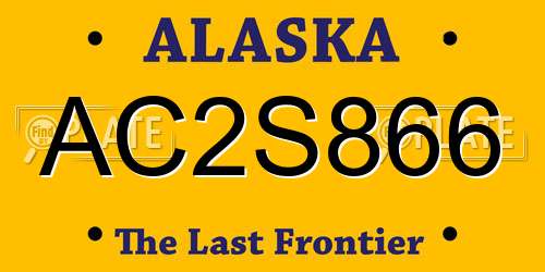 AC2S866 Alaska License Plate