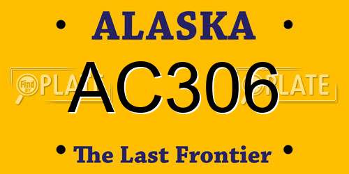 AC306 Alaska License Plate