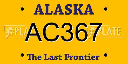 AC367 Alaska License Plate