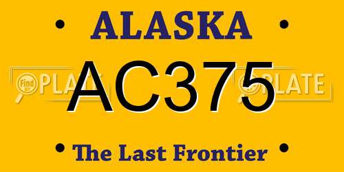 AC375 Alaska License Plate