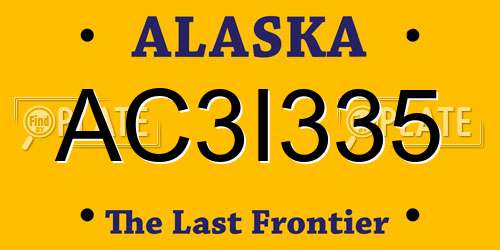 AC3I335 Alaska License Plate