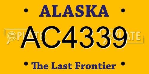 AC4339 Alaska License Plate