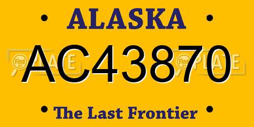 AC43870 Alaska License Plate