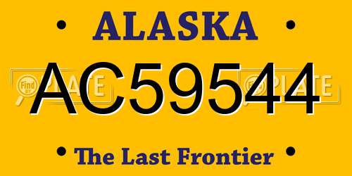AC59544 Alaska License Plate