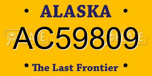 AC59809 Alaska License Plate