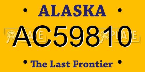 AC59810 Alaska License Plate
