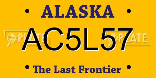 AC5L57 Alaska License Plate