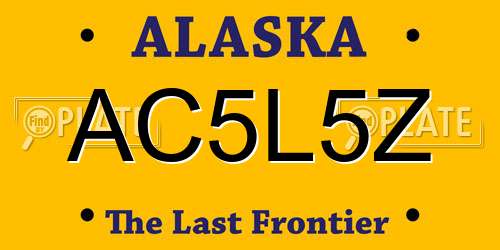 AC5L5Z Alaska License Plate