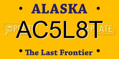 AC5L8T Alaska License Plate