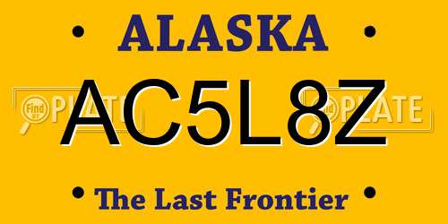 AC5L8Z Alaska License Plate