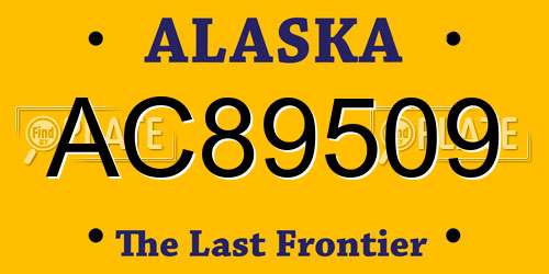 AC89509 Alaska License Plate