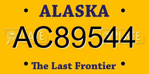 AC89544 Alaska License Plate