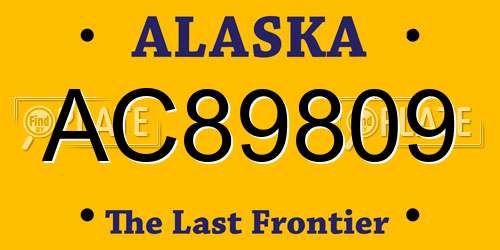 AC89809 Alaska License Plate