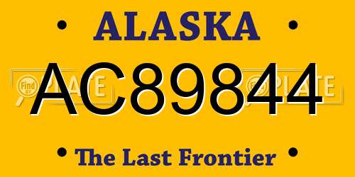 AC89844 Alaska License Plate