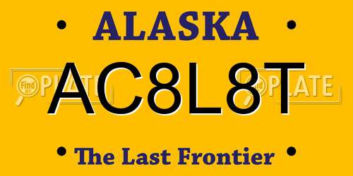 AC8L8T Alaska License Plate