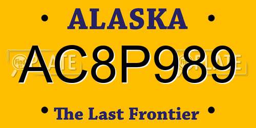 AC8P989 Alaska License Plate