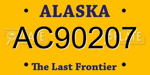 AC90207 Alaska License Plate