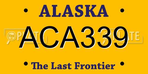 ACA339 Alaska License Plate