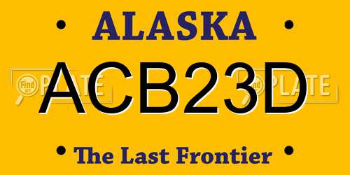 ACB23D Alaska License Plate