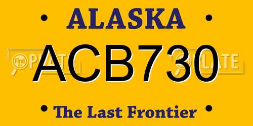 ACB730 Alaska License Plate