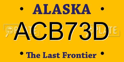 ACB73D Alaska License Plate