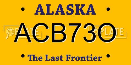 ACB73O Alaska License Plate