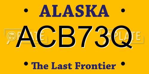 ACB73Q Alaska License Plate