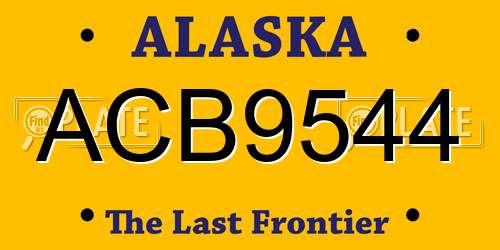 ACB9544 Alaska License Plate