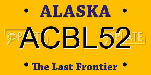 ACBL52 Alaska License Plate