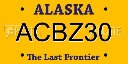 ACBZ30 Alaska License Plate