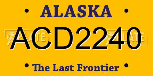ACD2240 Alaska License Plate