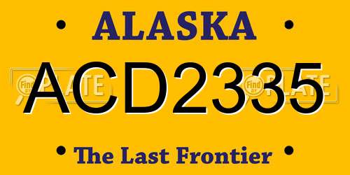 ACD2335 Alaska License Plate