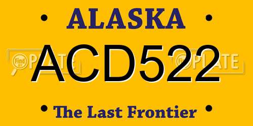 ACD522 Alaska License Plate