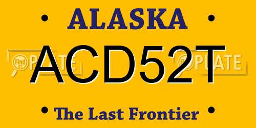 ACD52T Alaska License Plate