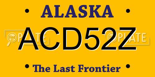 ACD52Z Alaska License Plate