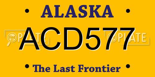ACD577 Alaska License Plate